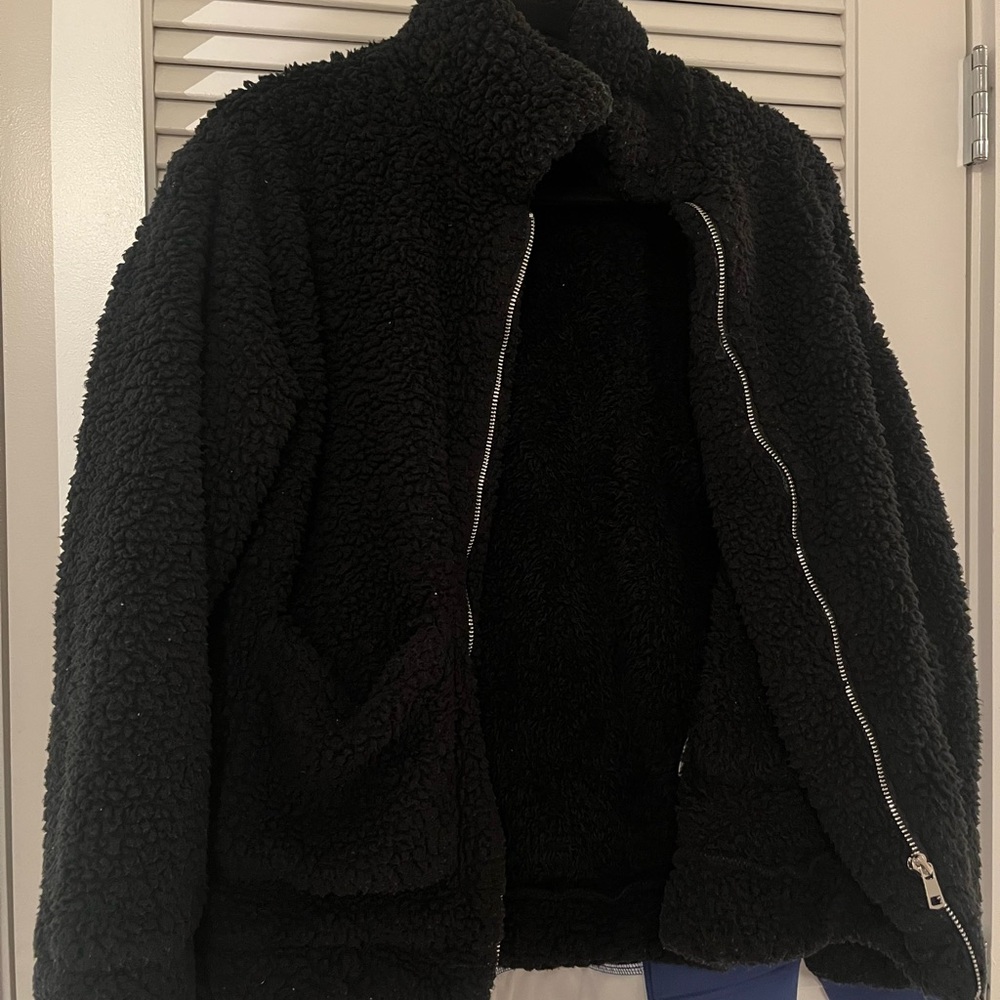 Sherpa Fluffy Black Jacket